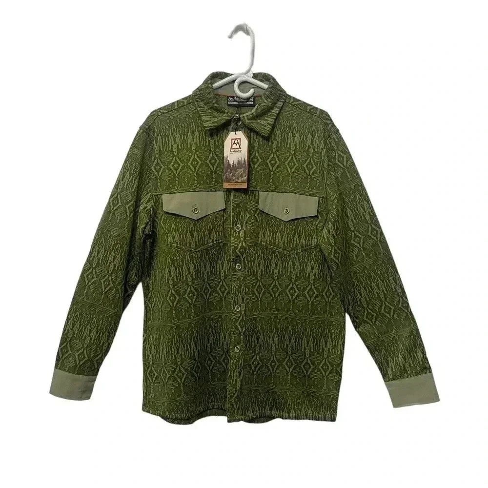 Avalanche Outdoor Supply Co Mens Green Long Sleeve Button Down Shirt size Medium
